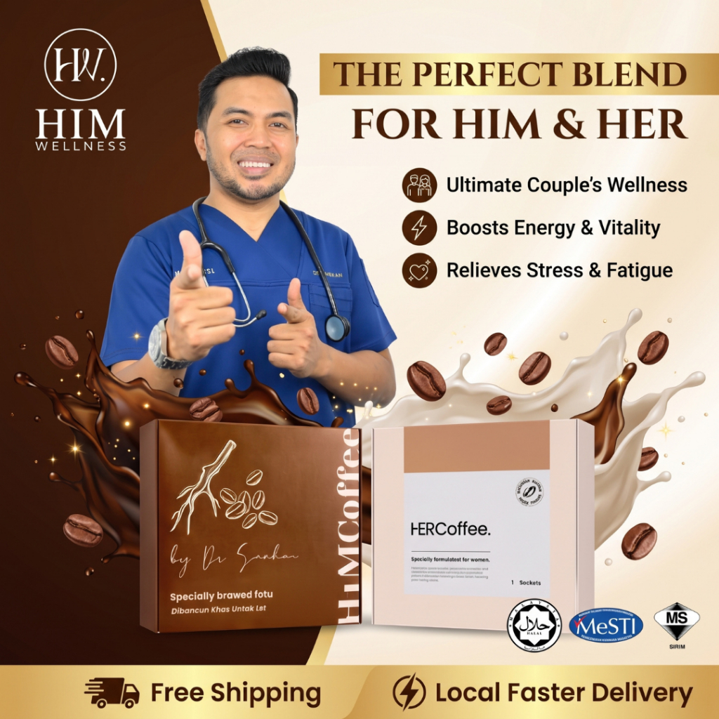 HIMCoffee HerCoffee Kopi Tenaga Lelaki Wanita Combo Suami Isteri Stamina Tongkat Ali Halal JAKIM Dr Samhan Original HQ