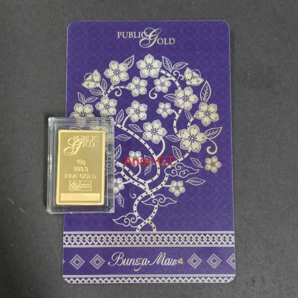 Public Gold PG 10g Gold Bar BungaMas (Au 999.9)