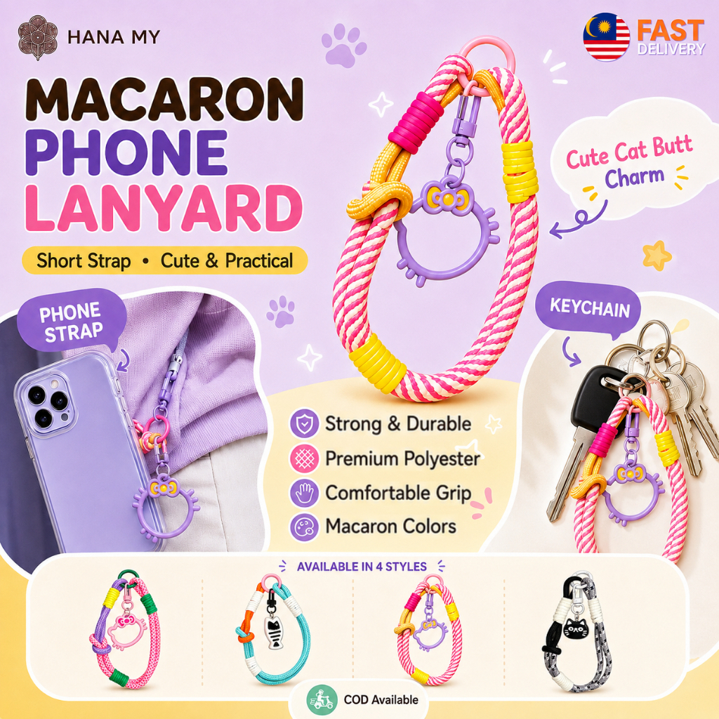Universal Phone Strap Compatible with iPhone / Android Braided Phone Case Lanyard Anti-lost Rope Keychain Camera Pendant