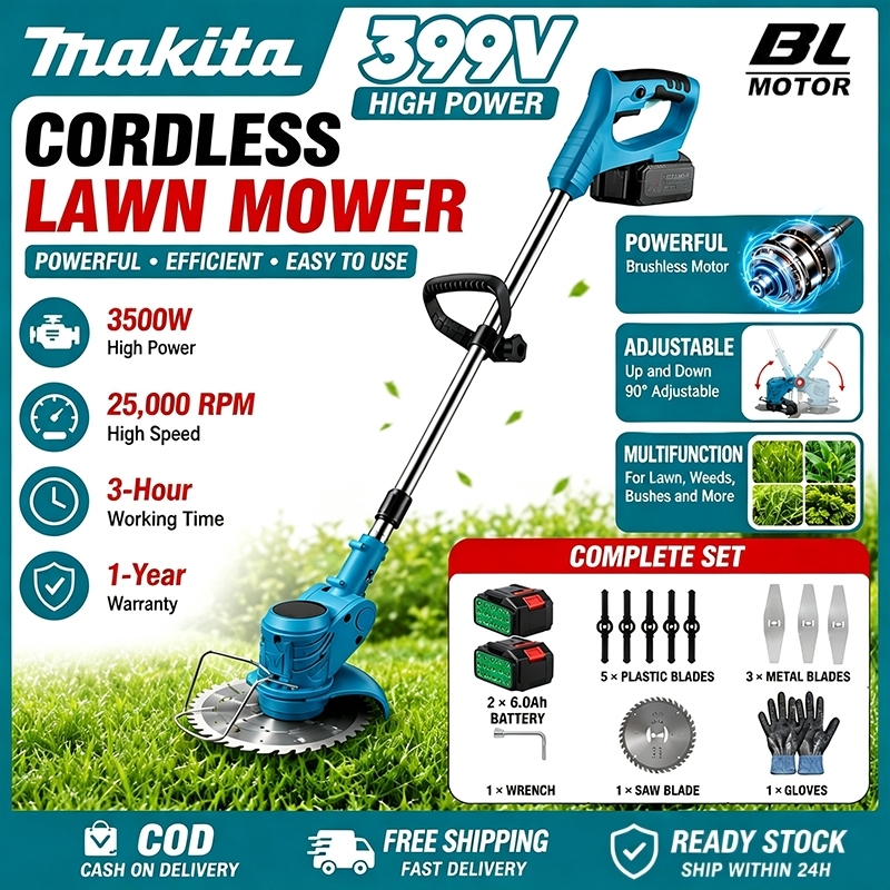 MAKITA Mesin Rumput Cordless Grass Cutter Cordless Grass Trimmer Lawn Mower Bateri Heavy Duty Cutter Mesin Potong Rumput