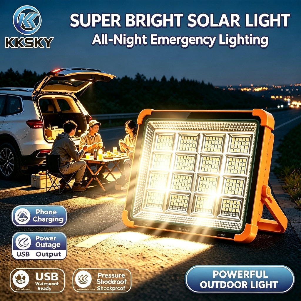 KKSKY 90000W Solar Camping Charging Light Waterproof Rechargeable LED Emergency Light Outdoor Hiking Market/Lampu solar