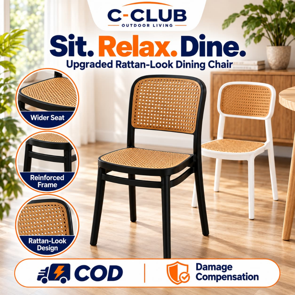 ⬆️Large size⬆️ Rattan Chair Dining Chair Kerusi Plastik Kerusi Makan Balcony Chair Garden Chair Backrest Chair 藤椅子