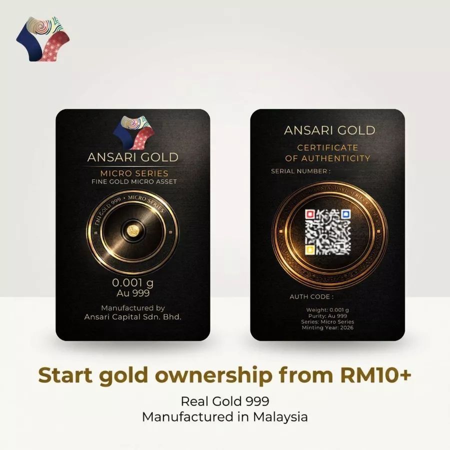 ANSARI Micro Gold 999 Real Gold Foil Card Bulk Pack (100pcs)