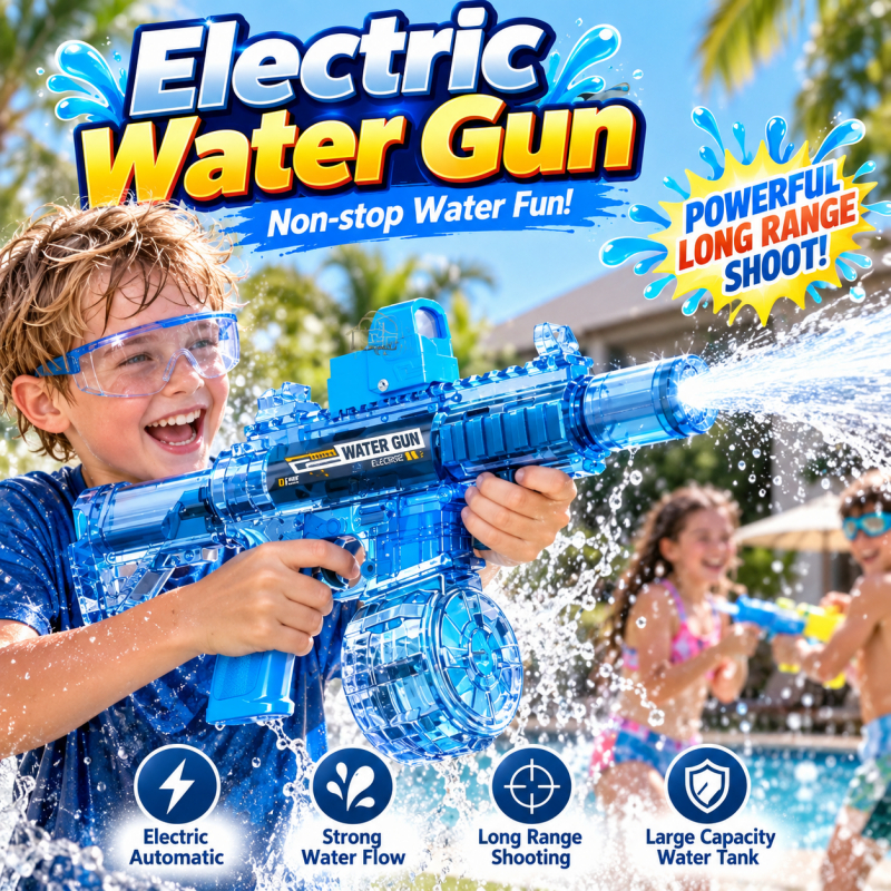 Kids Summer Toy/Powerful Automatic Water Gun/High Pressure Water Gun Toy/Long Range High‑Power Electric Water Gun电动水枪