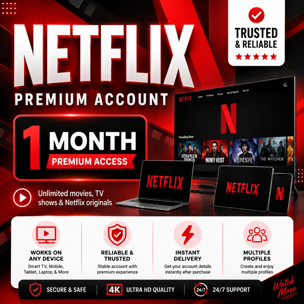 ⭐ NETFLIX ACCOUNT PREMIUM 4K UHD | STABLE LOGIN | PHONE • TABLET • PC • TV | 1 DEVICE