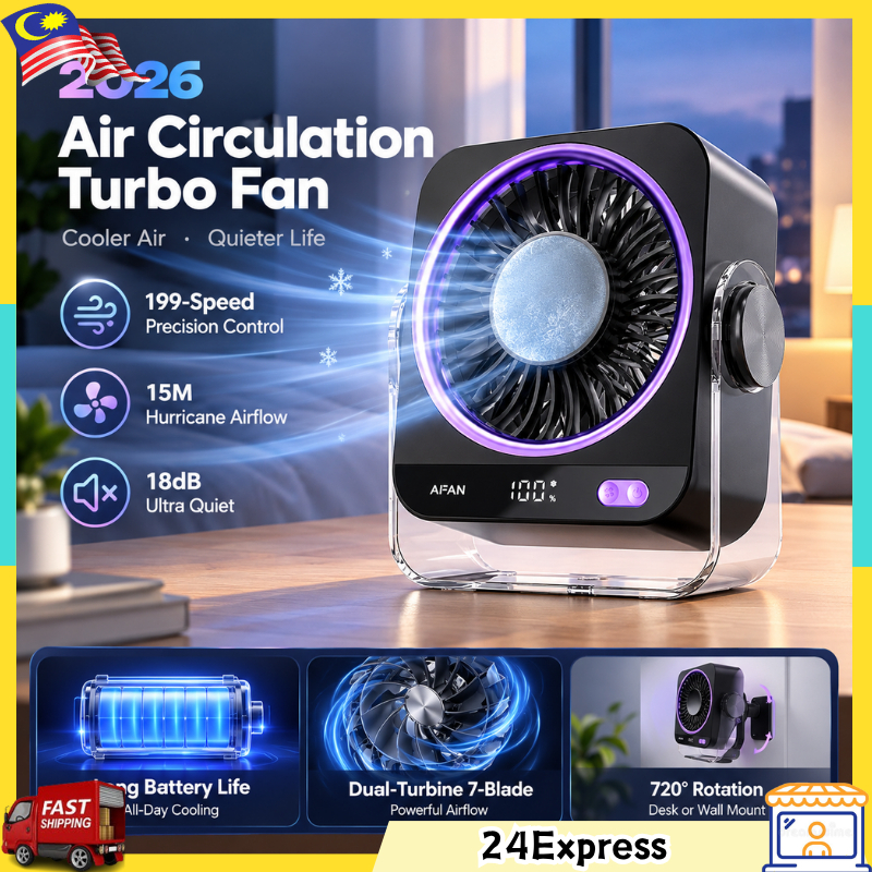 2026 TEC Table Fan 60000mAh 199Speed Ultra Quiet Desktop Fan Turbo Fan 720° Rotation Air Circulation Fan