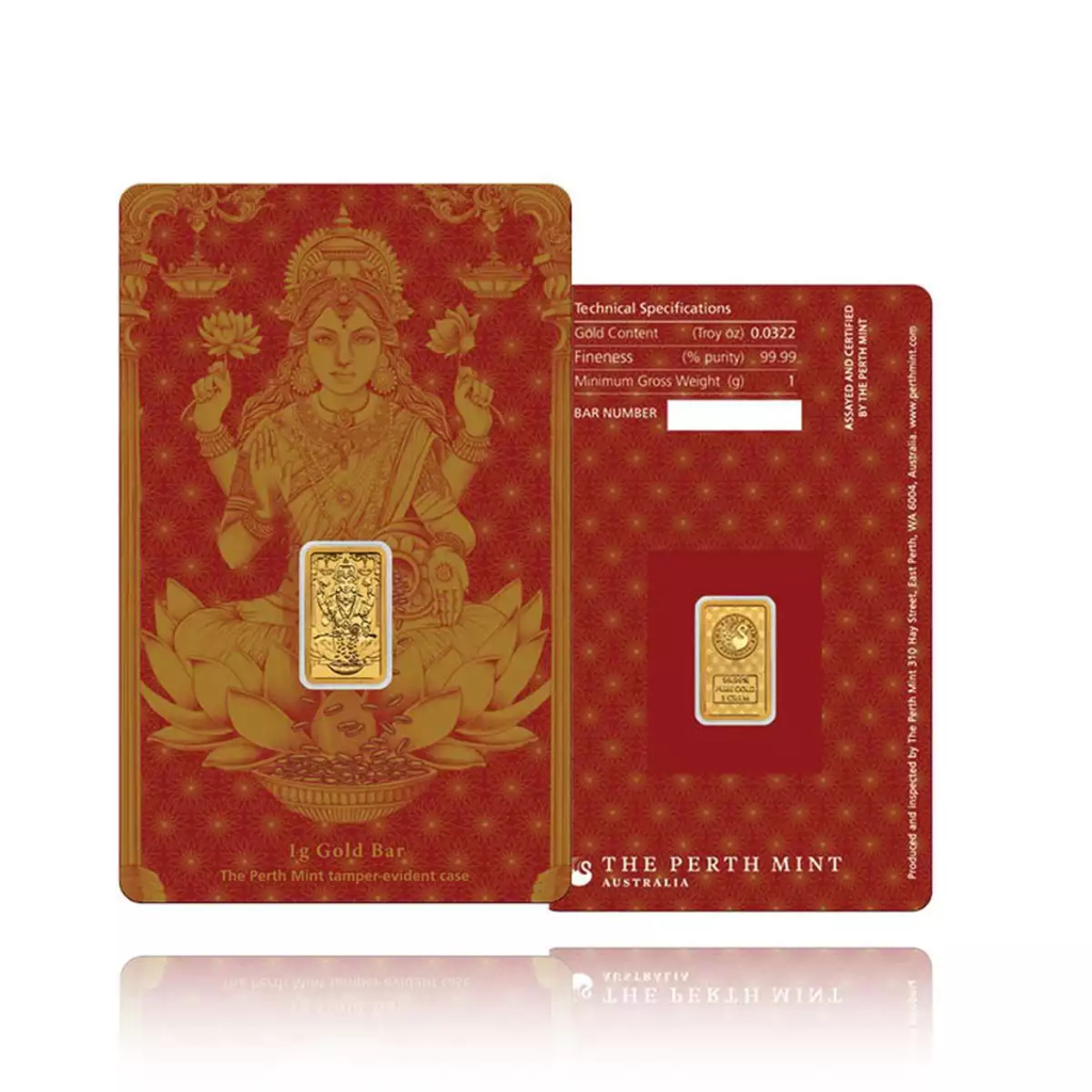 Gold Bar - Perth Mint 2025 Australia Diwali 1g 999.9 Fine Gold