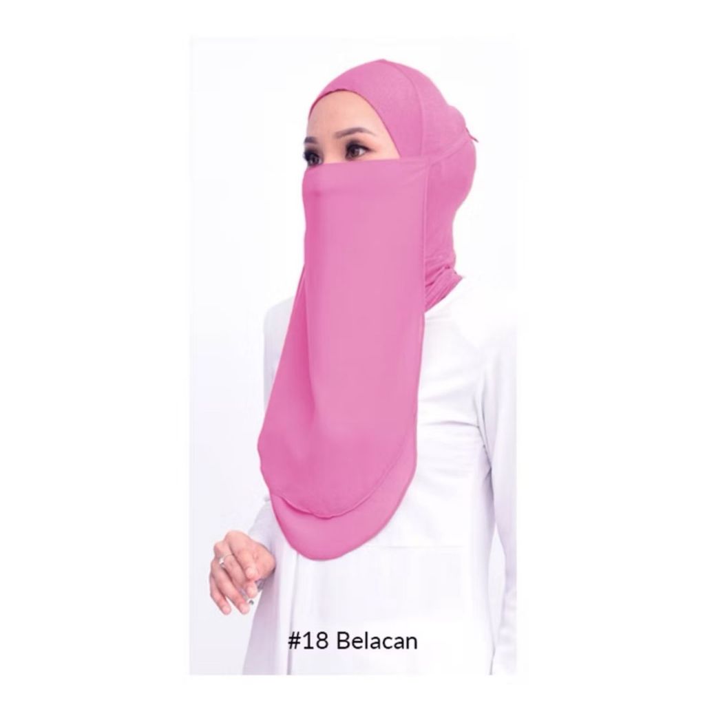 Purdah / Niqab 2 Layer Kain Heavy Chiffon bertali