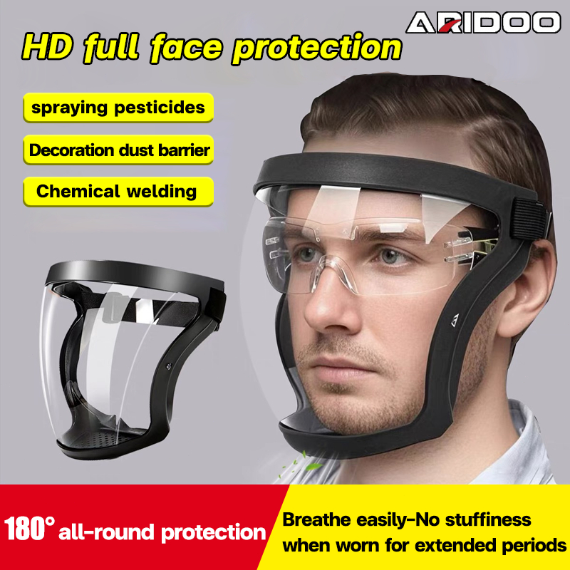 MaskProtective Full Face Anti-Fog Dust-Proof Safety Mask Protection Tools Mask Guard Full Face Shield Transparent Goggle