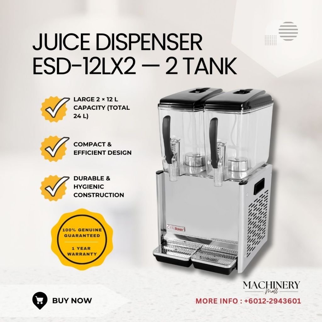 The Baker ESD-12LX2 Juice Dispenser 12L x 2 Tank | Commercial Drink Dispenser | Mesin Air Minuman | 饮料机