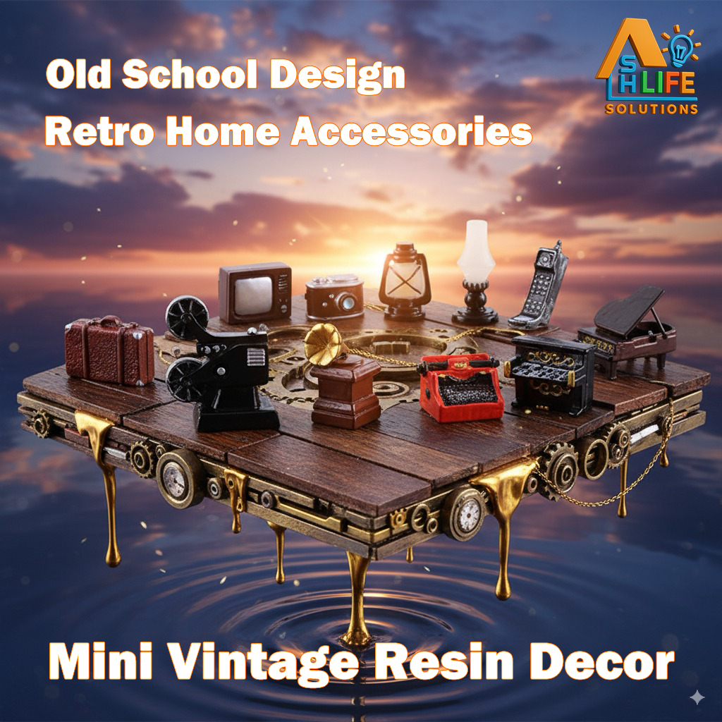 Mini Vintage Resin Home Decor - Retro Camera, Typewriter & Gramophone Models for Living Room, Desk & Photography Props