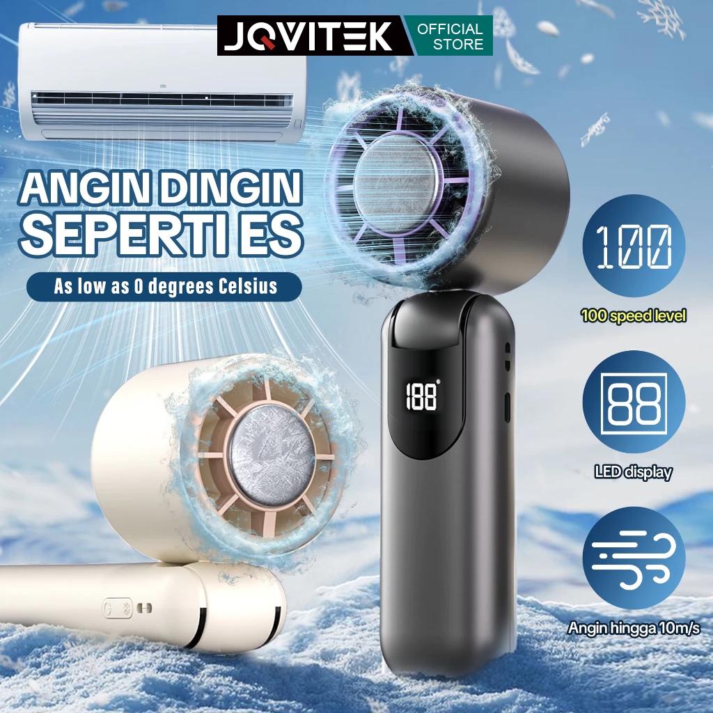 (NEW EDITION) JQVITEK FN50 Pro Kipas Portable High Speed kipas 100 Gear Wind dapat dilipat LED Display Kipas Angin Adju