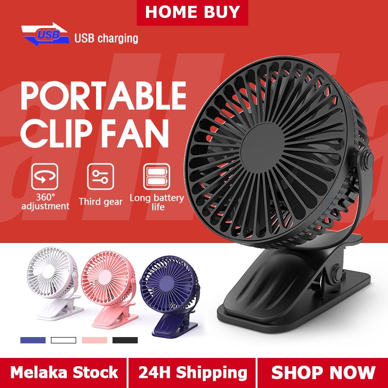 Kipas Mini USB 720°Adjustment Portable Hand Mini Clip Cooling Fan Baby Stroller Office Table USB Charge Small 夹子风扇