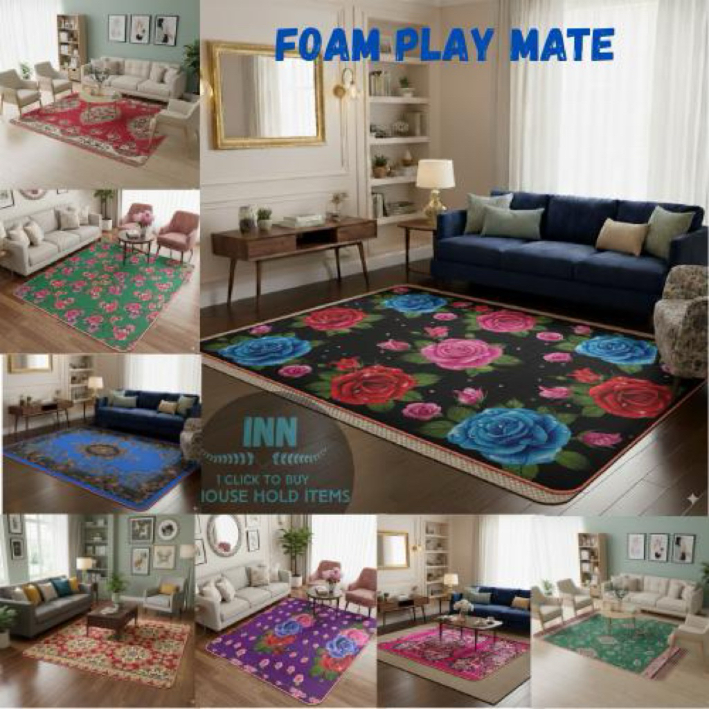 Tikar span Evamatik Tebal dan besar size king XXL (depan belakang boleh guna)