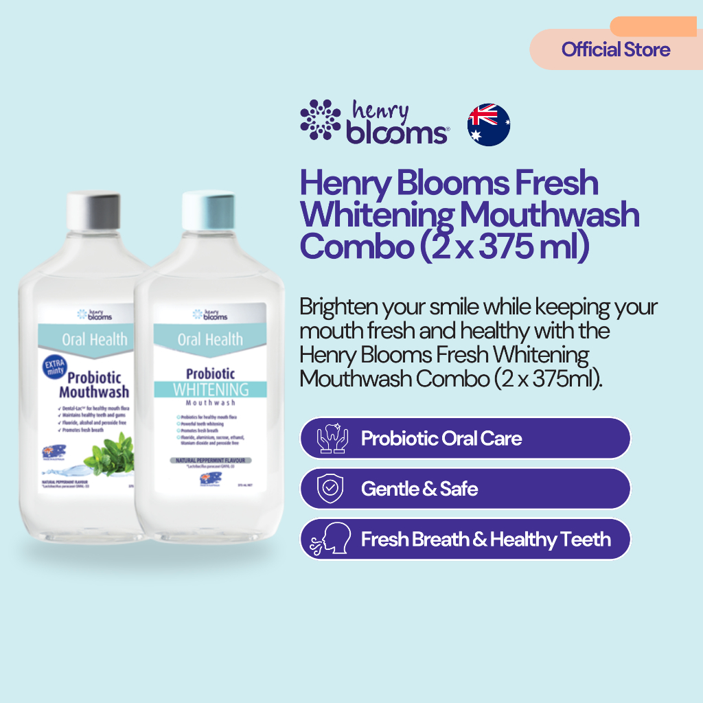 Henry Blooms Fresh Whitening Mouthwash Combo (2 x 375ml)