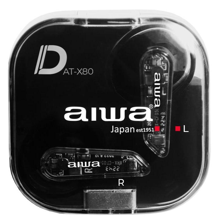 AIWA AT-X80D TWS EARBUDS/IPX5/260DAYS STANDBY/BT5.3/LOW LATENCY/GREEN/RED/PINK/BLACK/WHITE/1YW