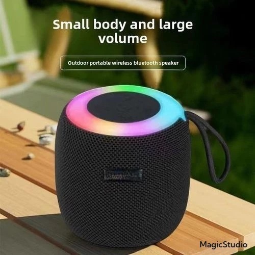 LED Portable Bluetooth Speaker With RGB Light Extra Bass Hi-Res Audio Bluetooth Wireless Speakers 9D HD Sound Box