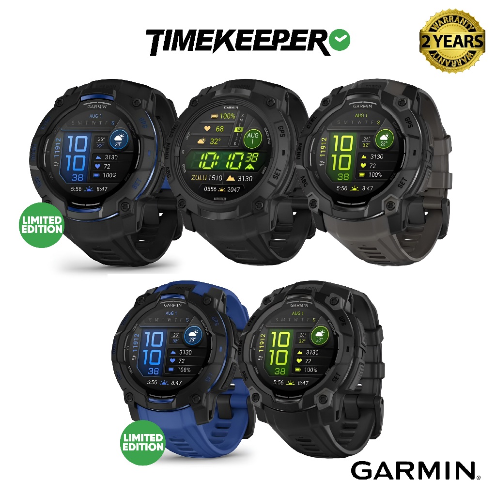 [NEW] Garmin Instinct 3 AMOLED /Tactical AMOLED /AMOLED Limited Edition Rugged Outdoor GPS Smartwatch - 2 Years Warranty