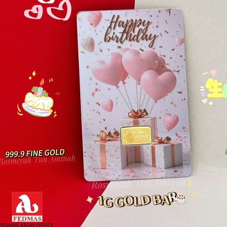 KEDAI EMAS ROSMERAH 999.9 HAPPY BIRTHDAY GOLD BAR 1 GRAM 生日快乐 1克&hellip;