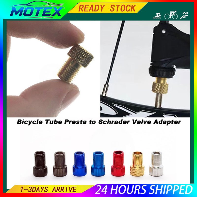Tembaga Tube Adapter Basikal / Alloy Copper Bicycle Tube Presta to Schrader Valve Adapter /