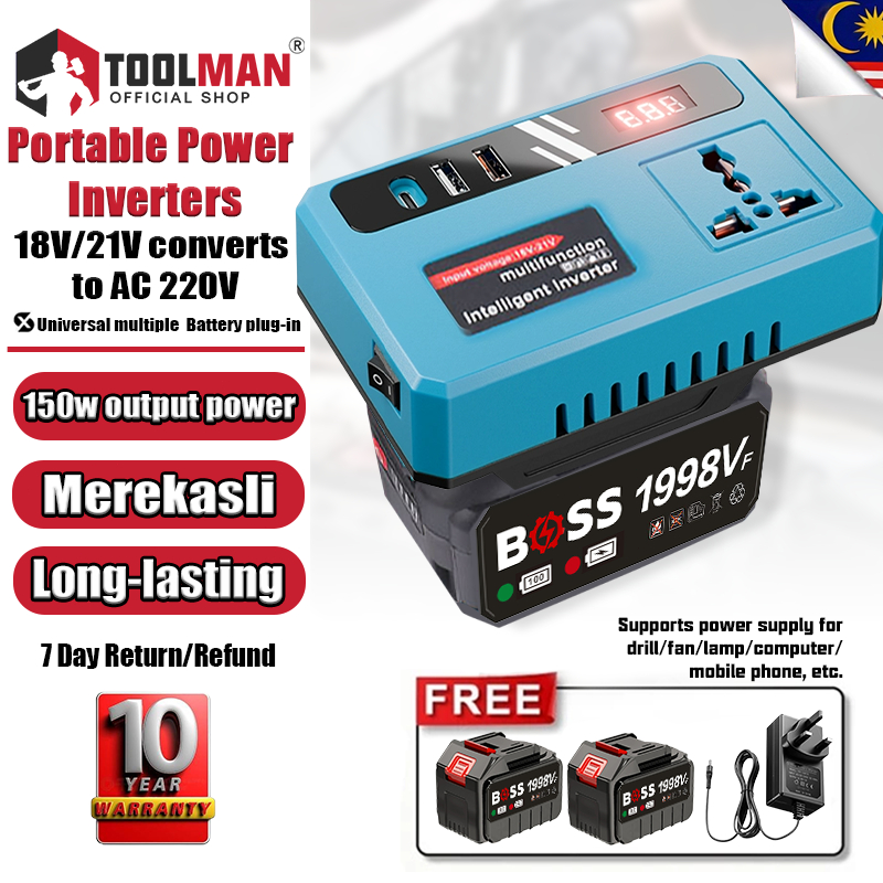 🔥3 Battery🔥Portable Power Inverters for 20V Battery Inverter 20v to 220v Converter with Dual USB,AC Outlet and Type-C