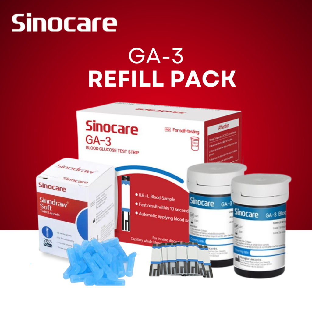 Sinocare Test Strip Blood Glucose GA-3 Refill Set