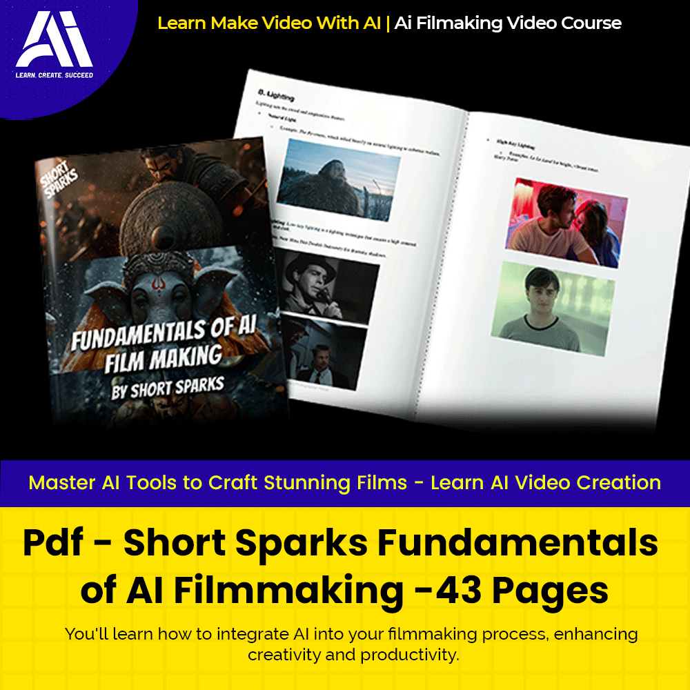 PDF Guide Course - Short Sparks Fundamentals of AI Filmmaking |  Ai Make Video | Make Video With AI