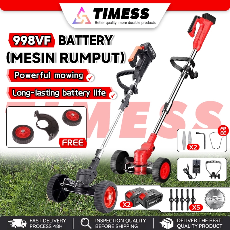 Mesin Rumput Bateri 698/998VF Cordless Grass Cutter Portable Electric Lawn Mower Grass Trimmer Mesin Potong Rumput 割草机