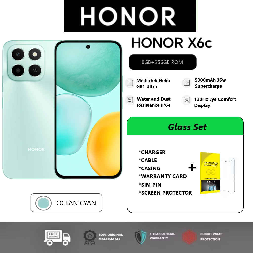 HONOR X6c 4G [NEW] 8GB RAM + 256GB ROM | 50MP CAMERA | 5300MAH 35W FAST CHARGE | ORIGINAL HONOR