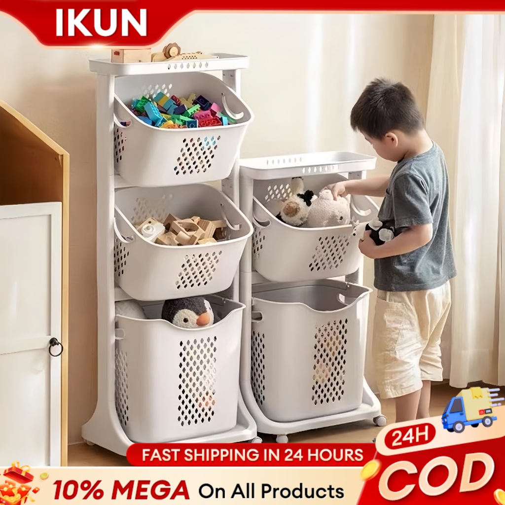 Bathroom Laundry Basket Bakul Baju With Wheels Large Capacity Clothes Storage Laundry Basket Rack髒衣籃