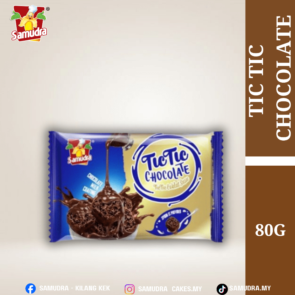 Samudra Tic Tic Salutan Berperisa Coklat Susu 80g [Halal & Stok Tersedia & Borong]