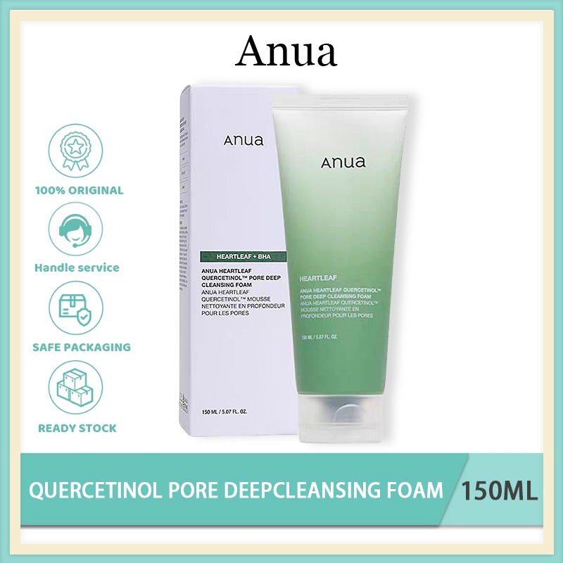 Anua Heartleaf Quercetinol Pore Deep Cleansing Foam (150ml) | Suitable for acne-prone and sensitive skin