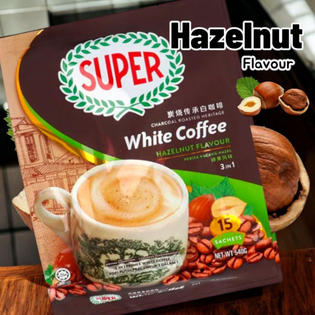 Super Instant 3 in 1 White Coffee Hazelnut Flavour
