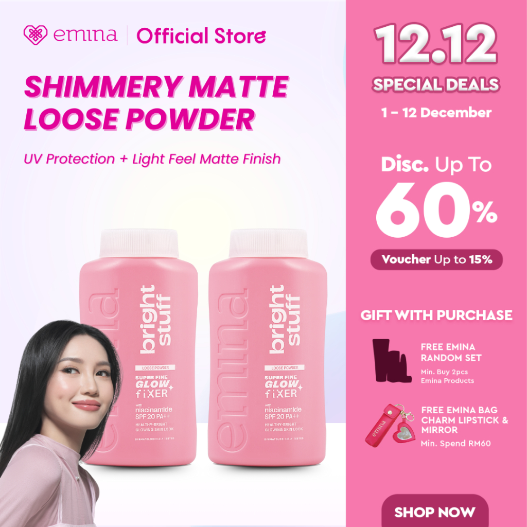 [SPECIAL 12.12] Shimmery Matte Loose Powder - Twin Pack Emina Bright Stuff Loose Powder