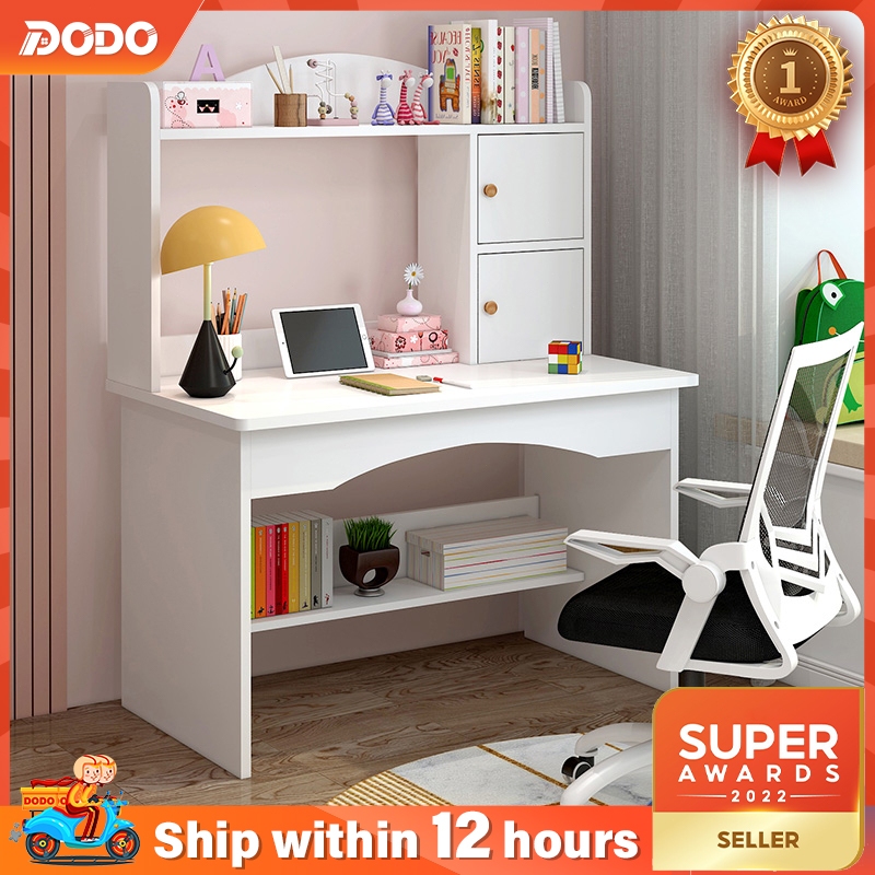 120CM Meja belajar Computer Table With Drawer Multifunctional Bookshelf Study Office Multi-level Storage 学习桌