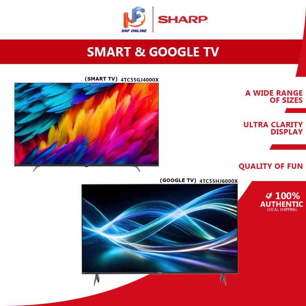 Sharp Televisyen 55" 4K TV 4TC55GJ4000X (Easy Smart) 4TC55HJ6000X (Google TV)