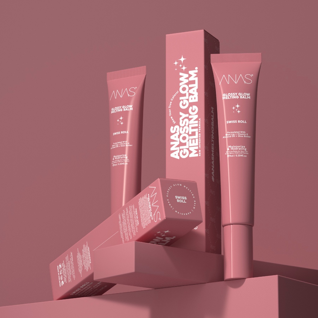 [OFFICIAL ANAS HQ] ANAS Glossy Glow Melting Lip Balm (9ML) dengan Maxi Lip + Almond Oil & Vitamin E