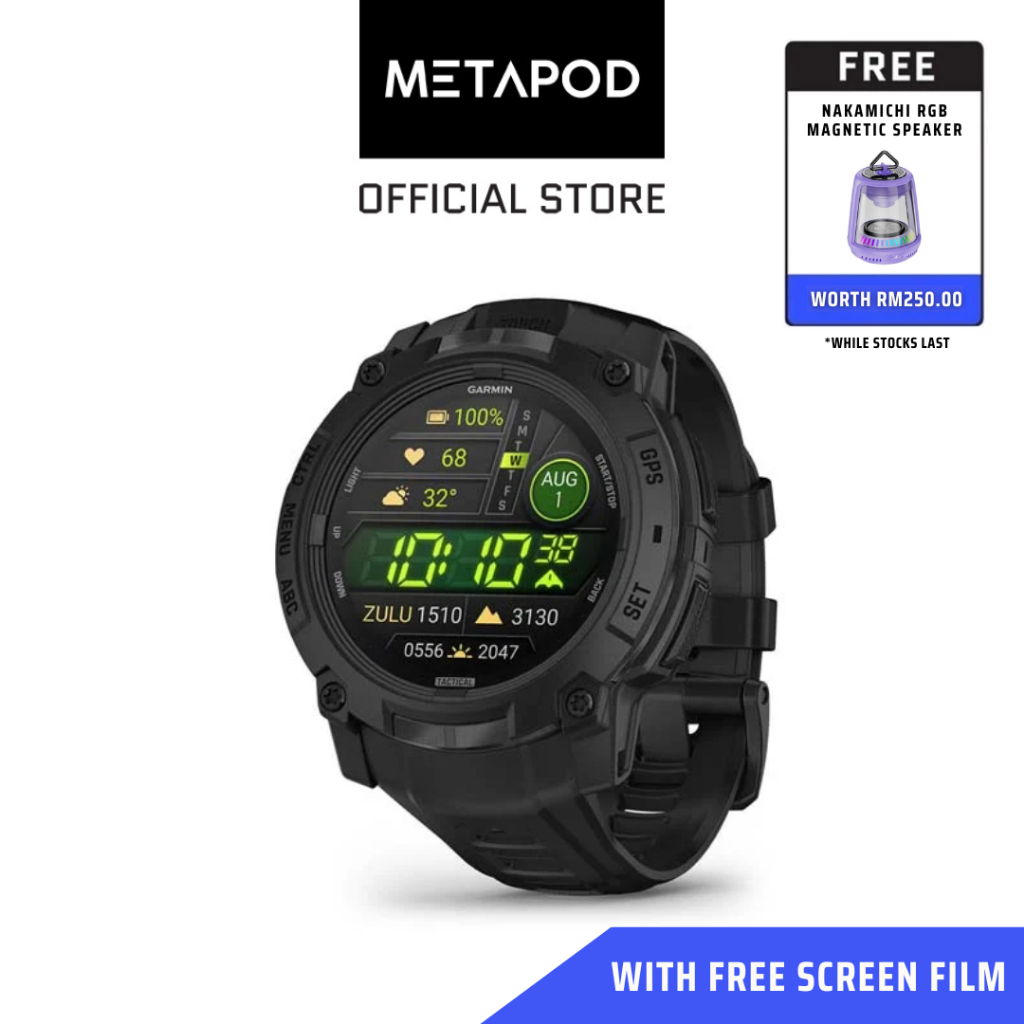 [NEW] Garmin Instinct 3 AMOLED | SOLAR Tactical Edition - Rugged Outdoor GPS Smartwatch