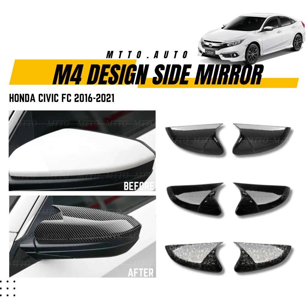 MTTO Honda Civic FC 2016-2021 Exterior Car M4 Design Side Mirror Cover Accessories