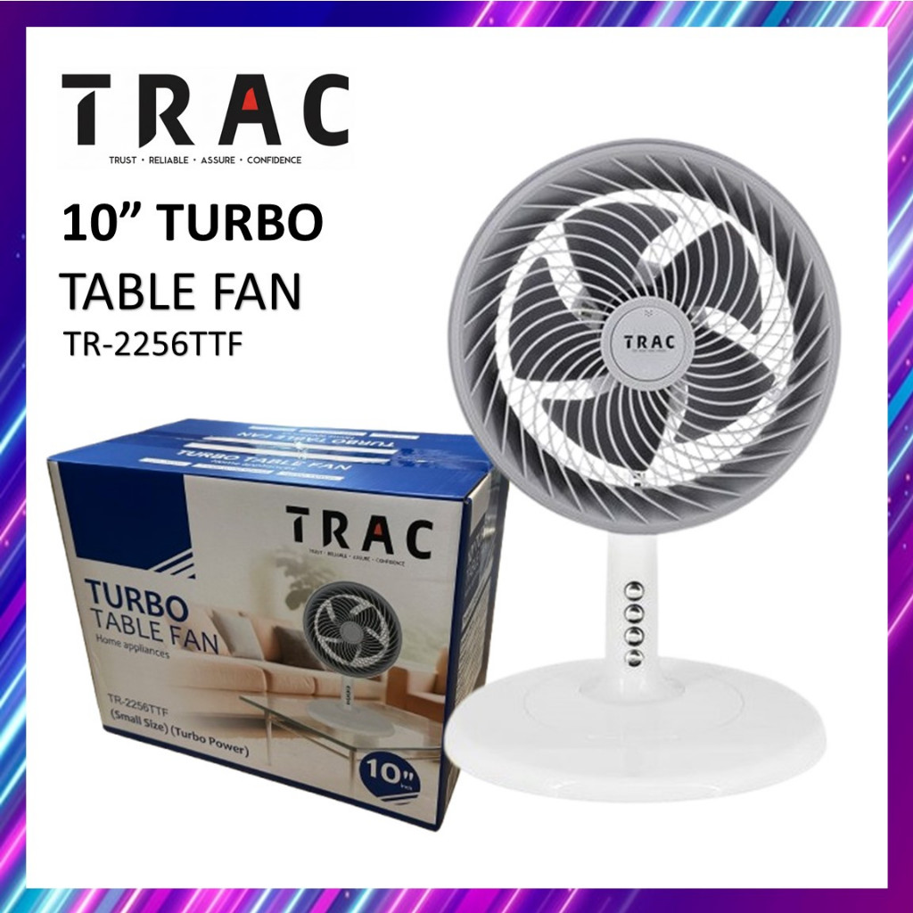 TRAC 10" Turbo Table Fan Jet Air Desk Fan / Kipas Meja Kecil Turbo angin Air Circulation Fan