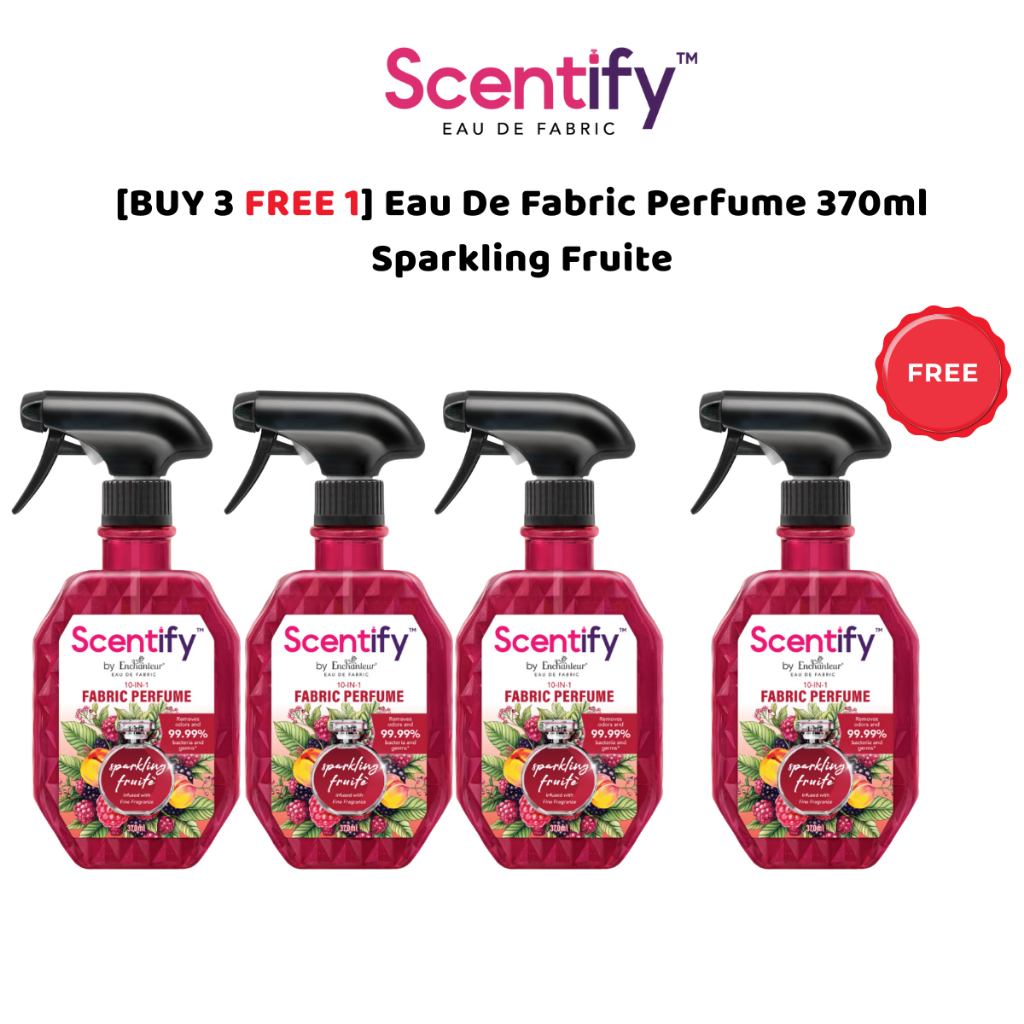 [Buy 3 Free 1] Scentify Eau De Fabric Sparkling Fruite 370ml | 2X Long-Lasting Parfum | Removes 99.99% Bacteria