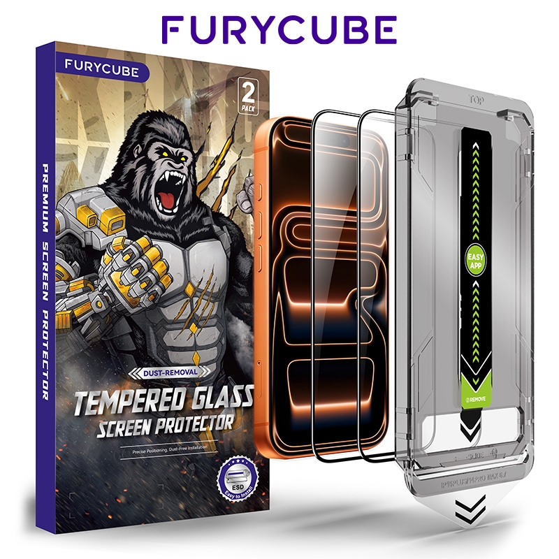 Furycube 2PCS HD Tempered Glass Privacy Screen Protector For iPhone 17 16 15 14 13 12 11 XR Pro Max
