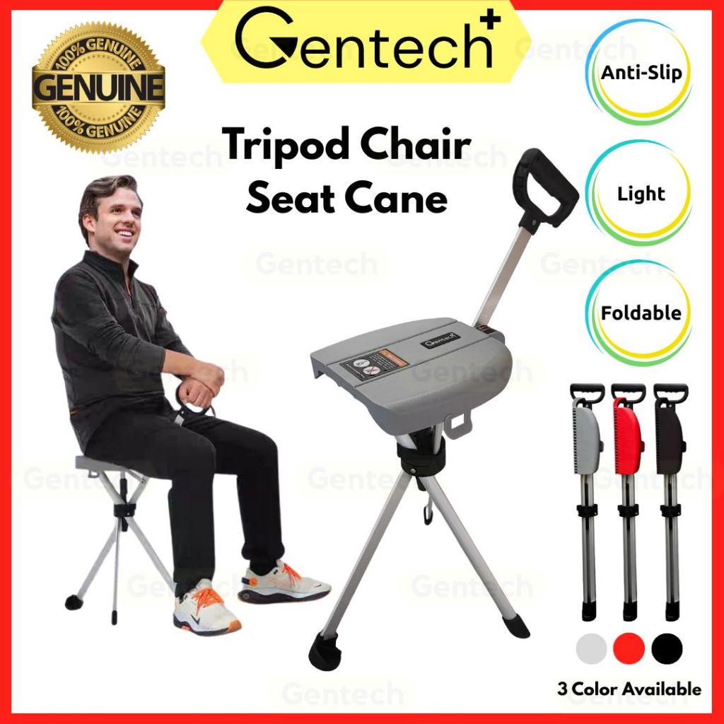 Tripod Chair Seat Crane Walking Stick Folding Seat Cane Kerusi Tongkat Lipat Portable Chair