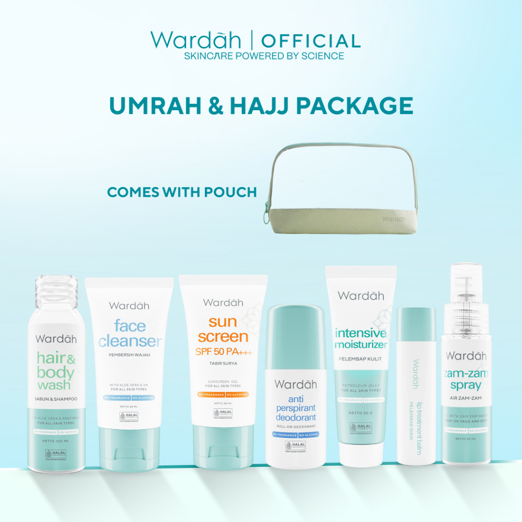 Wardah Umrah & Hajj Package | Complete Regimen, No Fragrance and Alcohol, Gentle & Moisturizing, Care and Protect Skin