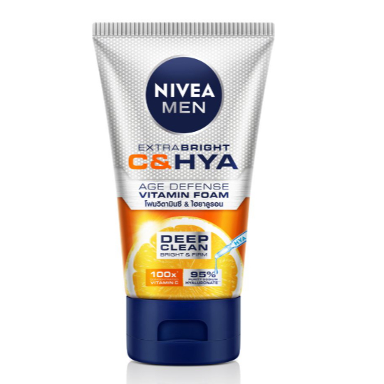 NIVEA MEN Bright C+ Hya Wash Foam 100g (Pembersih Muka Lelaki Pencerah)