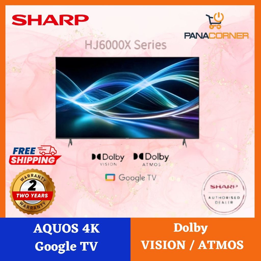 ( FREE SHIPPING & INSTALLATION FOR KL SEL ONLY ) Sharp AQUOS 4K HJ6000X Series Google TV 50" 55" 65" 75"