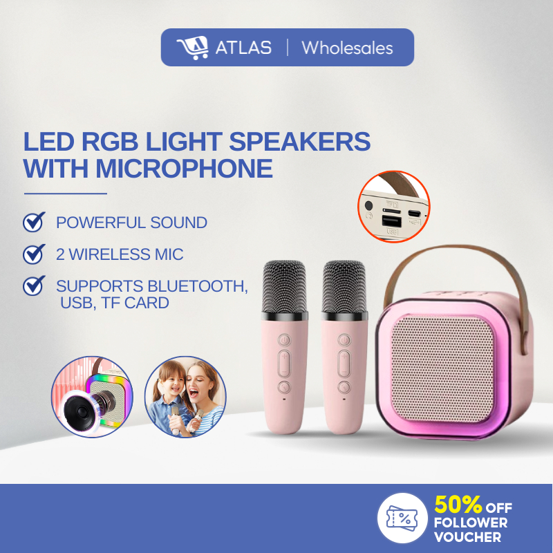 ATLAS K12 Wireless Karaoke Mini Portable Speaker Bluetooth dengan Mic Home Party Outdoor Karaoke Speaker