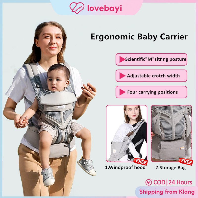 Baby Carrier Newborn Ergonomic Adjustable Width 4 in1 Pembawa Baru Lahir Sokongan Lumbar Pembawa Bahu Bernafas