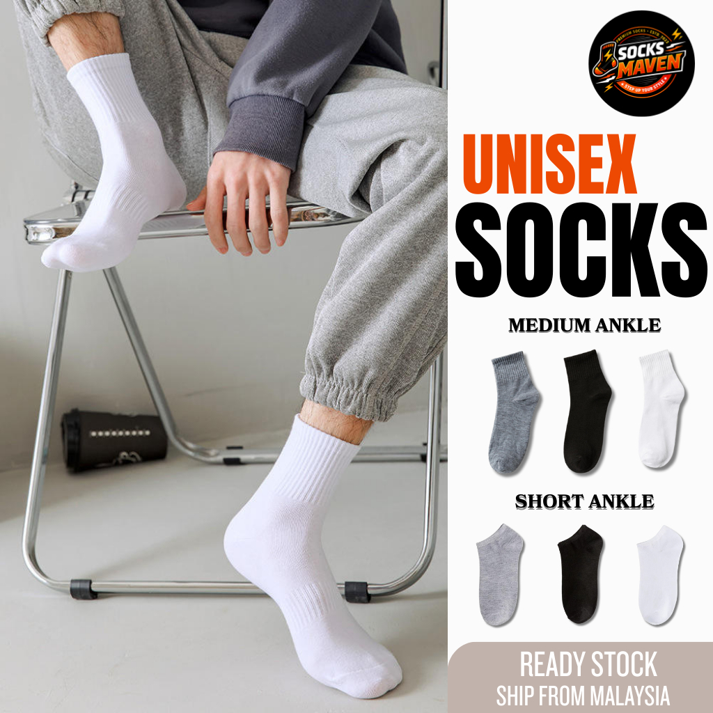 [MURAH SEKALI] – 1 Pair High Quality Plain Color Stokings for Men & Women Free Size READY STOCK