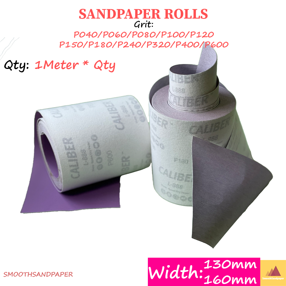 Velcro HOOK&LOOP Sandpaper Roll Ceramic Aluminium Oxide (Purple) Kertas Pasir (Ungu) 130mmX1Meter 植绒砂纸卷陶瓷磨料 image 3